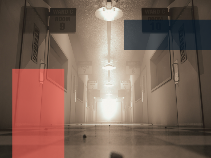 uhyggelig øde hospitalsgang