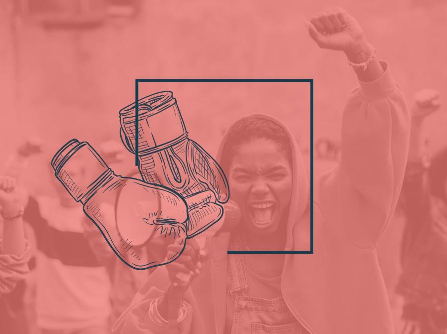 Billede af kvinde og boksehandsker